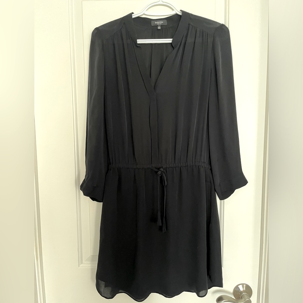 BABATON Silk Black Tunic top size medium #quietluxury
